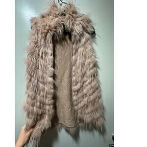 BCBGMAXAZRIA Genuine Real Fur Vest Blush Color Womens Size XXS